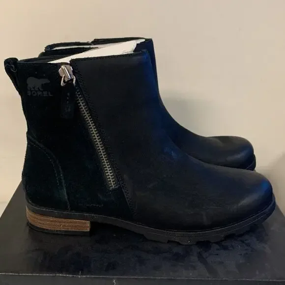 Sorel Women’s Size 8.5 Black Emelie Zip Waterproof Ankle Bootie Black NL… - Picture 5 of 9